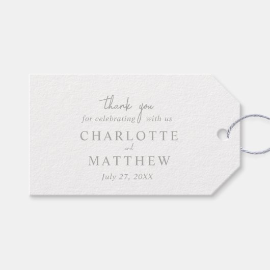 Elegante Script Bedankje Trouwcadeautags Cadeaulabel (Voorkant (Horizontaal))