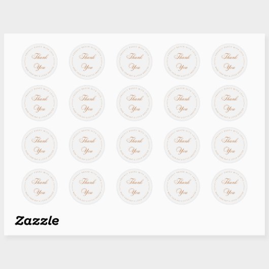 Elegante Script Bedankt Bakkerij Sticker (Vel)