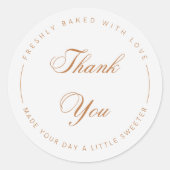Elegante Script Bedankt Bakkerij Sticker (Voorkant)