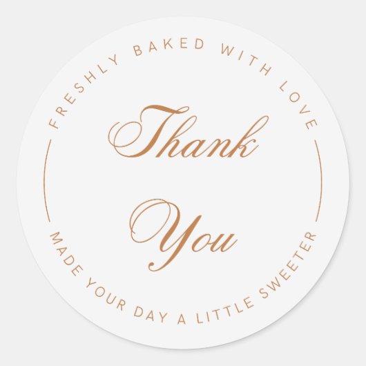 Elegante Script Bedankt Bakkerij Sticker (Voorkant)