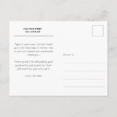 Elegante Script Bedankt Foto Afstuderen Briefkaart (Achterkant)