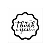 Elegante Script Bedankt Geschulpte Rand Rubberstempel (Afrduk)
