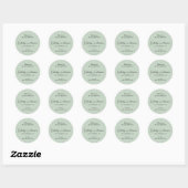 Elegante Script Bedankt Saliegroen Ronde Sticker (Vel)
