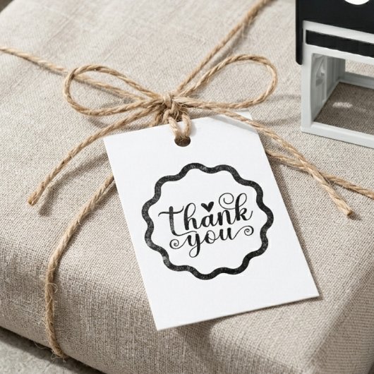 Elegante Script Bedankt Schaalrand Zelfinktende Stempel