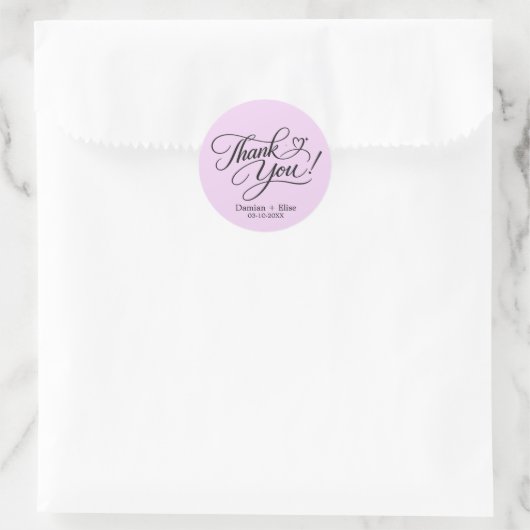 Elegante Script Bedankt Sticker (Tas)