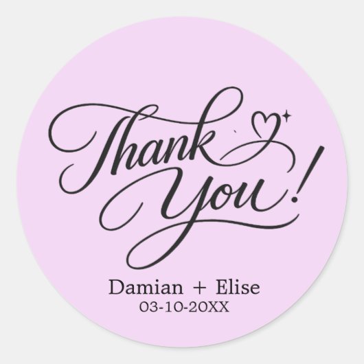 Elegante Script Bedankt Sticker (Voorkant)