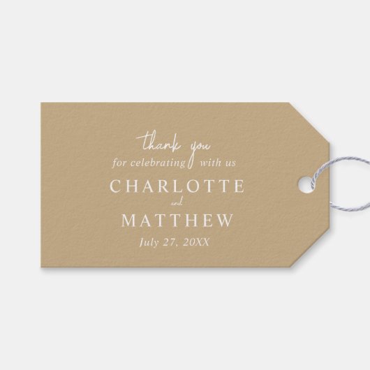Elegante Script Bedankt Trouwcadeau Labels Cadeaulabel (Voorkant (Horizontaal))