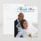 Elegante Script Bedankt Trouwfoto Briefkaart (Voorkant / Achterkant)