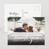 Elegante Script Bedankt Trouwfoto Briefkaart (Voorkant / Achterkant)