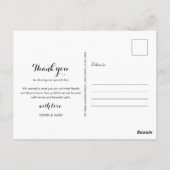 Elegante Script Bedankt Trouwfoto Briefkaart (Achterkant)
