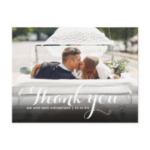 Elegante Script Bedankt Trouwfoto