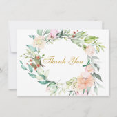 Elegante Script Bedankt Waterverfrozen Bloemen (Voorkant)
