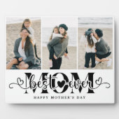 Elegante Script Beste Moeder Ooit 3 Foto Fotoplaat (Voorkant)