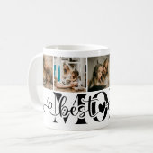 Elegante Script Beste Moeder Ooit 5 Foto Collage Koffiemok (Voorkant links)
