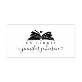 Elegante Script Bibliotheekboek Ex Libris Rubberstempel (Afrduk)