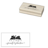 Elegante Script Bibliotheekboek Ex Libris Rubberstempel (Gestempeld)