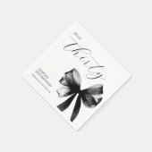 Elegante Script Black Bow 30e Verjaardagsfeestje Servet (Hoek)