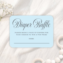 Elegante Script Blauwe Boyl Baby Shower Luier Raff