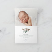 Elegante script bloemen doop dankjewel kaart (Binnen)