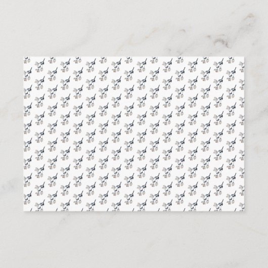 Elegante script bloemencascade bruiloft details informatiekaartje (Achterkant)