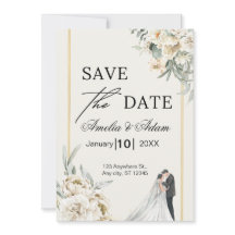 Elegante script bloemige save the date-aankondigin