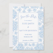 Elegante script bloemige trouwkaart 'Save The Date Kaart (Voorkant)