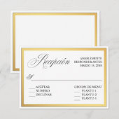 Elegante script bloemrijke Spaanse RSVP bruiloft Kaart (Voorkant / Achterkant)