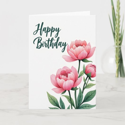 Elegante Script Bloesemkaart Kaart (Voorkant)