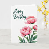 Elegante Script Bloesemkaart Kaart (Gele Bloem)