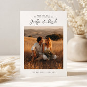 Elegante Script Boho Foto Budget Save the Date