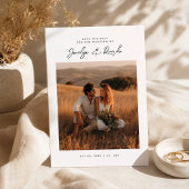 Elegante Script Boho Foto Budget Save the Date