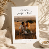 Elegante Script Boho Foto Budget Save the Date