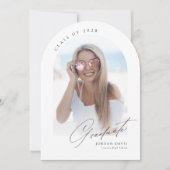 Elegante Script Boog Afstudeeraankondiging Kaart (Voorkant)