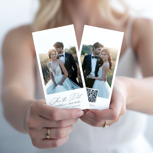 Elegante script bookmark foto save-the-date save the date