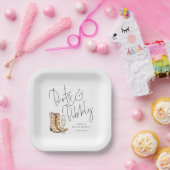 Elegante Script Boots en Bubbly Vrijgezellenfeest Papieren Bordje (Feest)