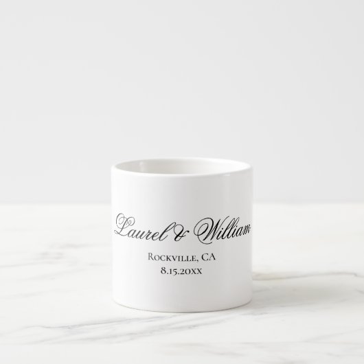 Elegante Script Bride en Groom Expresso Mok (Voorkant)