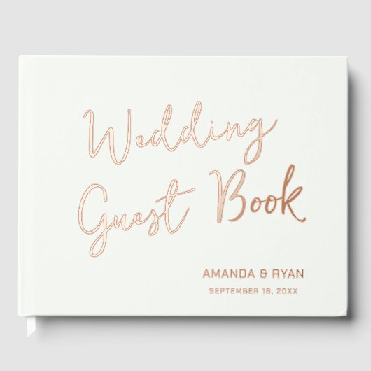 Elegante Script Bruid Bruidegom bruiloft Gastenboek (Voorkant)