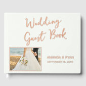 Elegante Script Bruid Bruidegom Fotobruiloft Gastenboek (Voorkant)