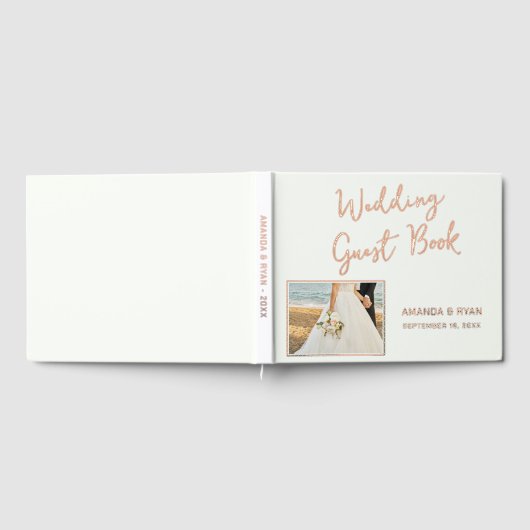 Elegante Script Bruid Bruidegom Fotobruiloft Gastenboek (Volledig)