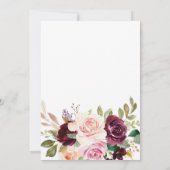 Elegante script bruidsbloemen bruiloft kaart (Achterkant)