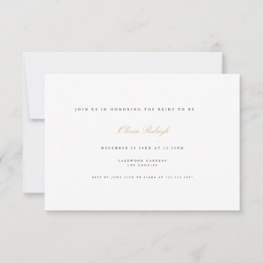 Elegante script bruidsfeest kaart (Achterkant)