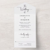 Elegante Script Bruiloft All In One Uitnodiging (Binnen)