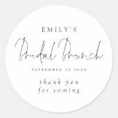 Elegante Script Bruiloft Brunch Bedankt Ronde Sticker (Voorkant)