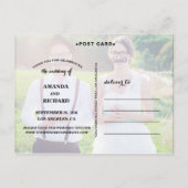 ELEGANTE SCRIPT BRUILOFT NET GETROUWD BRIEFKAART (Achterkant)