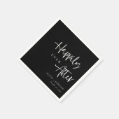 Elegante script bruiloft servetten nog lang en gel (Hoek)