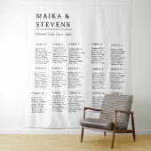 Elegante script bruiloft tafel zitplaats chart foa wandkleed (In situ)