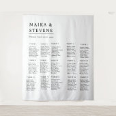 Elegante script bruiloft tafel zitplaats chart foa wandkleed (Voorkant)