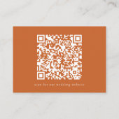 Elegante script bruiloft website QR Code Terracott Informatiekaartje (Achterkant)