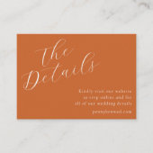 Elegante script bruiloft website QR Code Terracott Informatiekaartje (Voorkant)