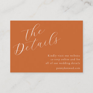 Elegante script bruiloft website QR Code Terracott Informatiekaartje